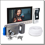 Комплект: цветной видеодомофон Eplutus V90RM и электромеханический замок Anxing Lock-AX091